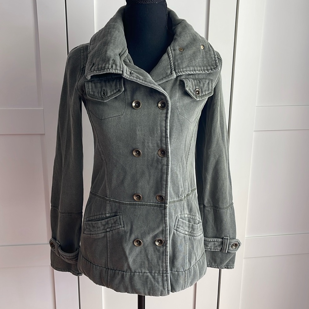 Hurley military green hooded jacket